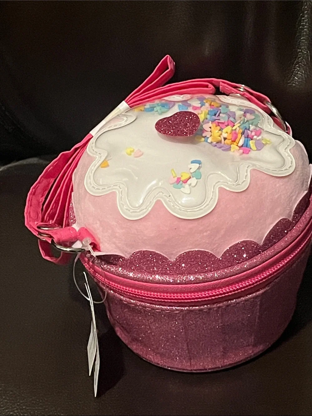 Claire’s Pink Cupcake Shaker Crossbody Purse Bag | NWT